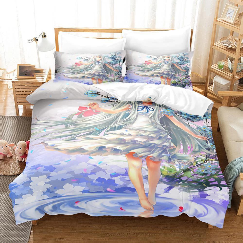 Kawaii Girls Meiko Honma Bedding Set Duvet Cover Comforter Bed Set Quilt Cover Pillowcase King Queen Twin Size Boys Girl Adult