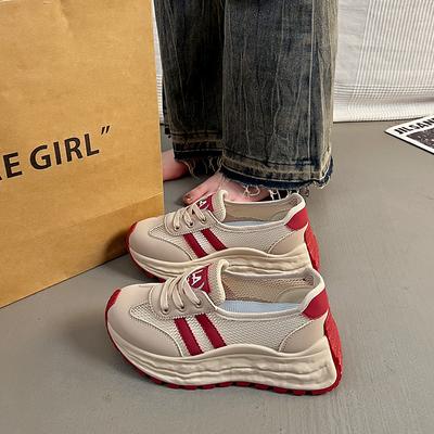 Сетчатые дышащие корейская версия новых папиных кроссовок для женщин 2025 лето студенческие беговые спортивные туфли на платформе повседневная обувь для женщин 2507