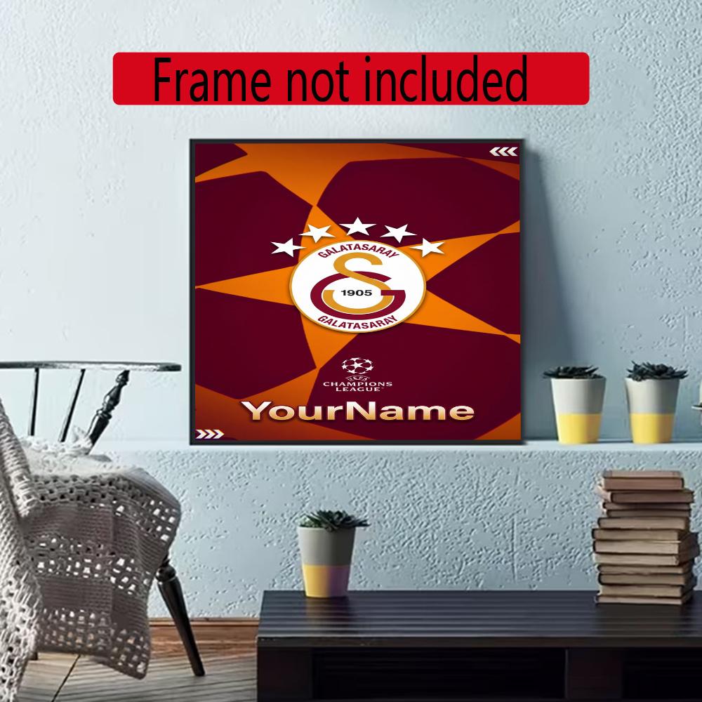 Galatasaray Personalized Name Round Diamond Painting Kit Diamond Embroidery Painting Rhinestones Mosaic Frameless Handwork Decoration Arts