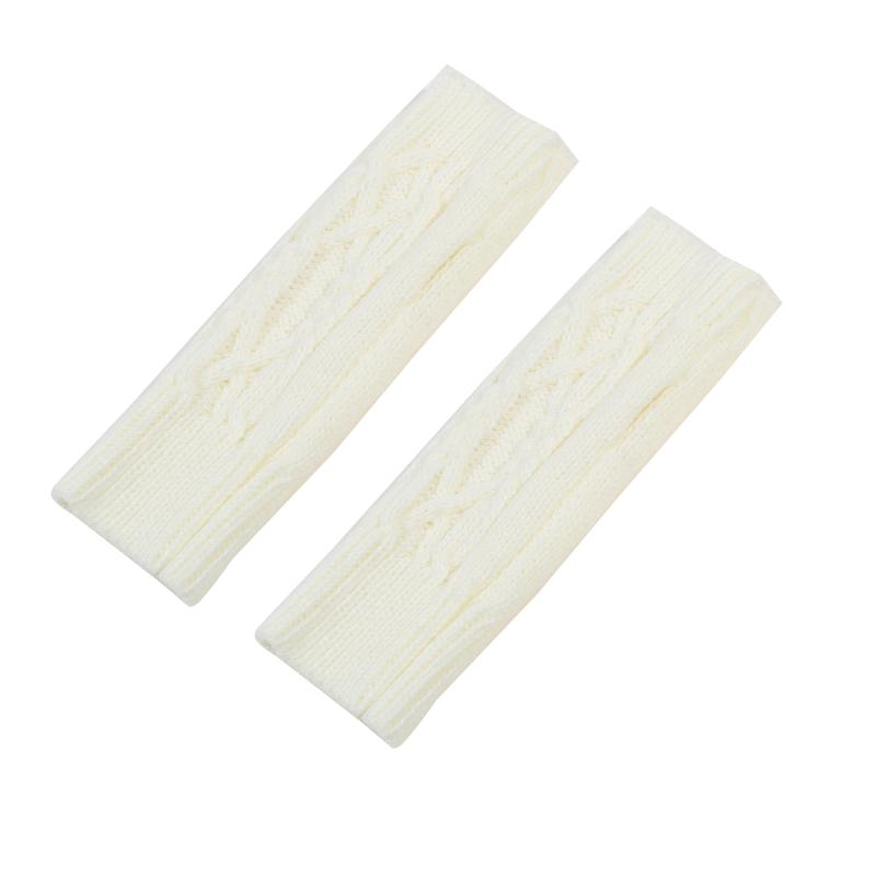 1 пара зимних вязаных перчаток без пальцев, теплые однотонные полуварежки, короткие вязаные варежки для женщин и мужчин