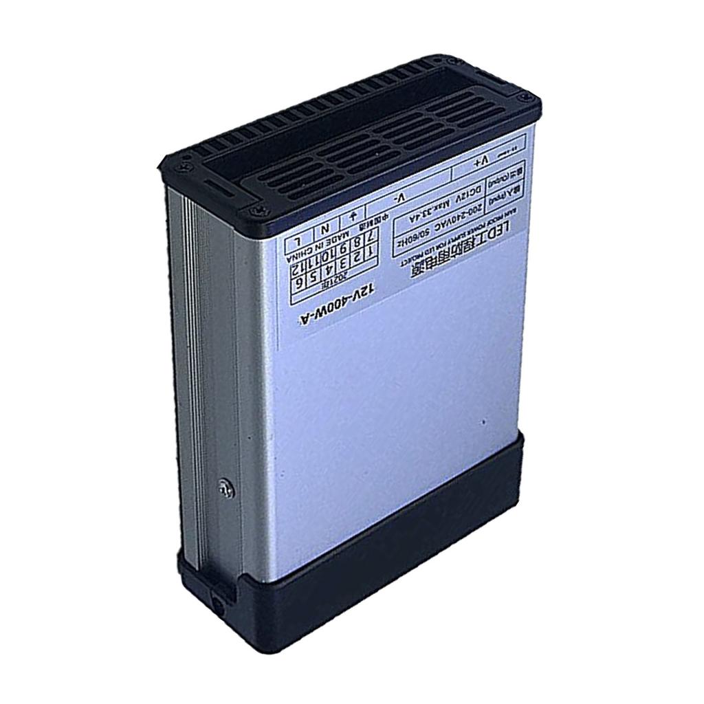 Водонепроницаемый блок питания 400 Вт Пластиковый Защита от короткого замыкания Импульсный блок питания для светодиодного освещения 12 В