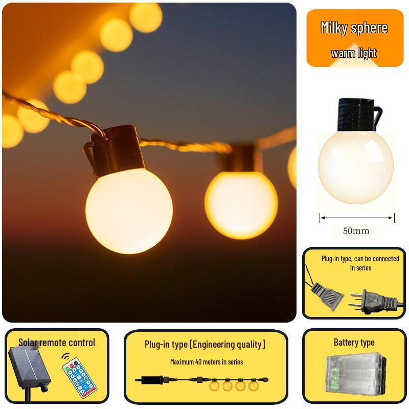 Уличные светодиодные гирлянды - Лампочки в форме круглых шаров для кемпинга, свадеб, сцены и вечеринок