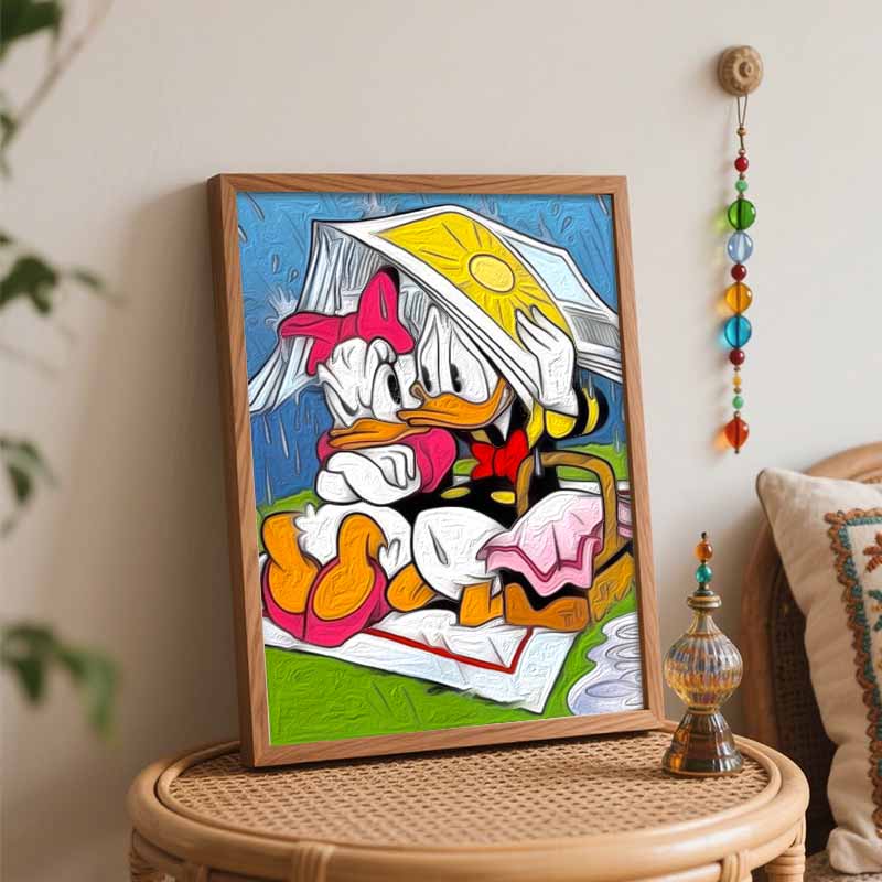 Disney oil painting digital painting art kit Donald Duck Daisy Duck handmade diy painting home decoration gift