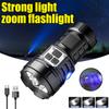 New Multifunctional Flashlight Portable Mini Strong Light  With Power Display And Magnetic Attraction Led  Rechargeable