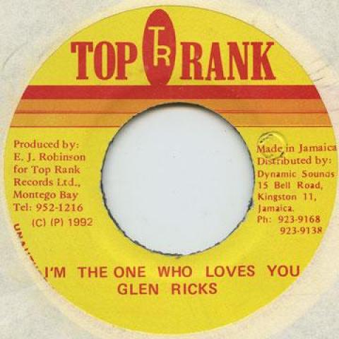 7-дюймовая пластинка GLEN RICKS - I'm The One Who Loves You Top Rank 1992 Ямайка Регги, Ска и Даб