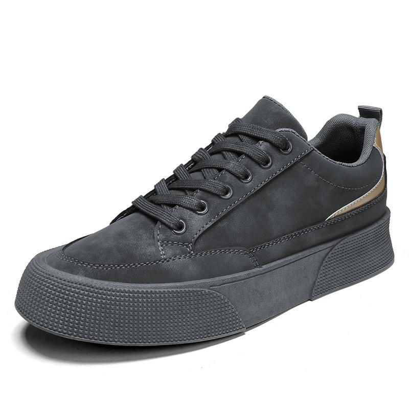 Мужская обувь Лето 2024 Новые кроссовки для скейтбординга Модные универсальные мужские туфли на шнуровке, увеличивающие рост, с мягкой подошвой Мужская спортивная обувь для отдыха