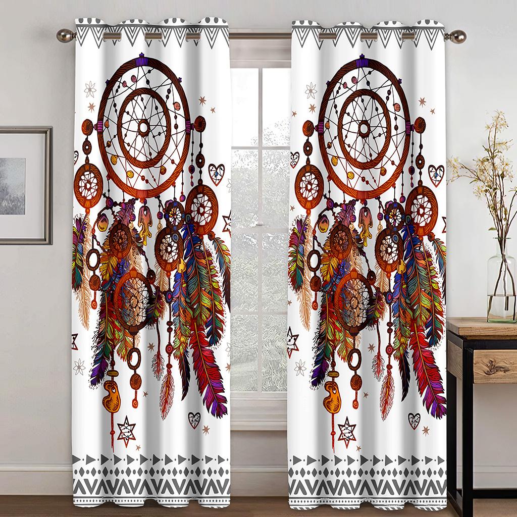 Цветные шторы-ловцы снов 3D Современный домашний декор Затемняющие шторы 2 панели Роскошный декор для гостиной, спальни, балкона