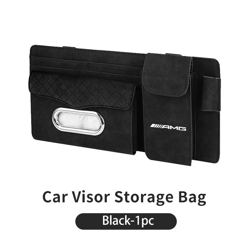 Car Glasses Storage Box Sun Visor Point Organizer Tissue Pocket For Mercedes Benz AMG A B C E S G Class W201 W210 W108 W205 W203