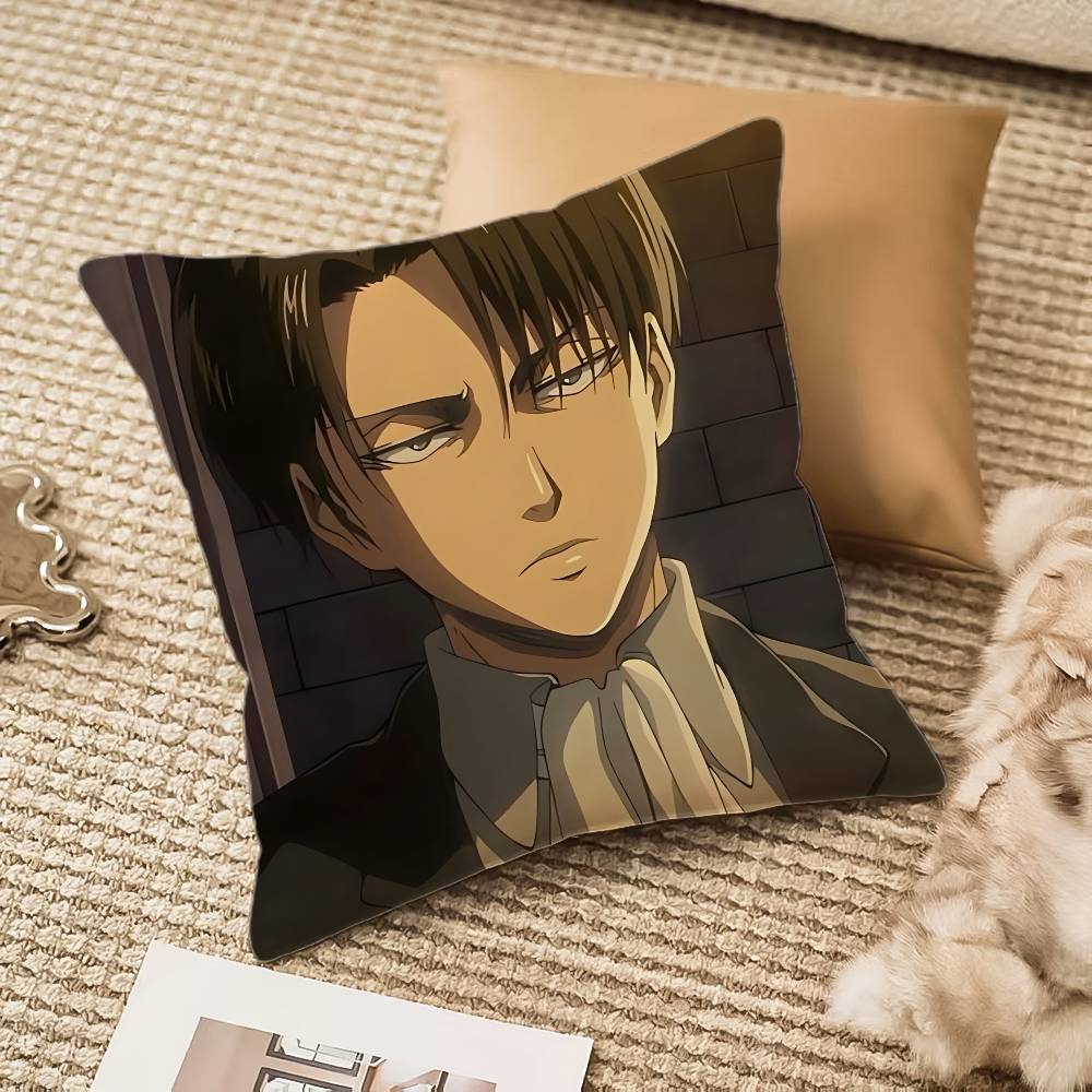 1Pc Levi Ackerman Attack On Titan Pillow Case Anti-Dustmite Pillowcase Invisible Zipper Silky Plush Sofa