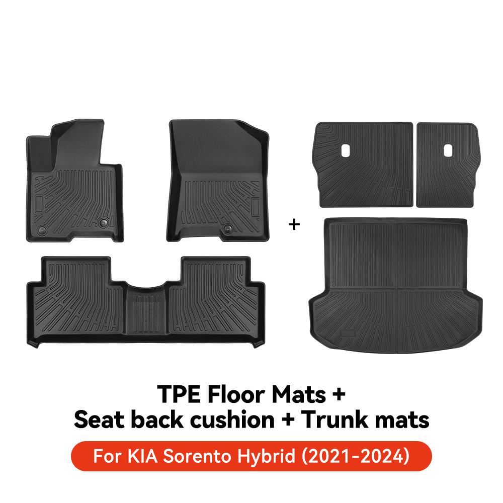 YZ For Hyundai Santa Fe MX5 Sonata Tucson NX4 Kona Grandeur KIA Sorento Car Trunk Mat Luggage Mat TPE LHD Set Floor Liner Mat