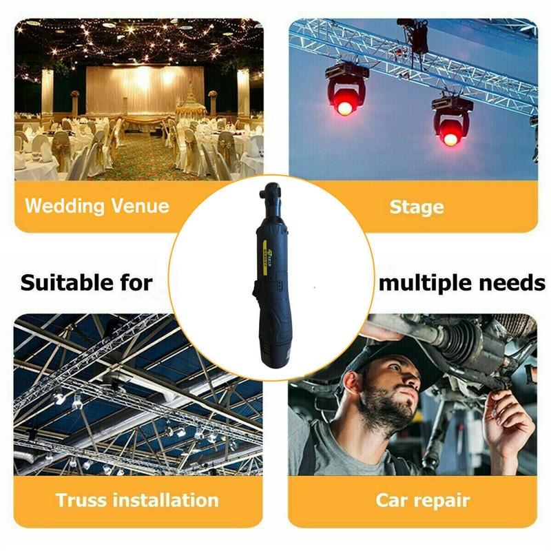 90° Electric Wrench Angle Drill Screwdriver 3/8'' 45NM Cordless Ratchet Wrench Scaffolding With 2 Lithium-Ion Battery 12V