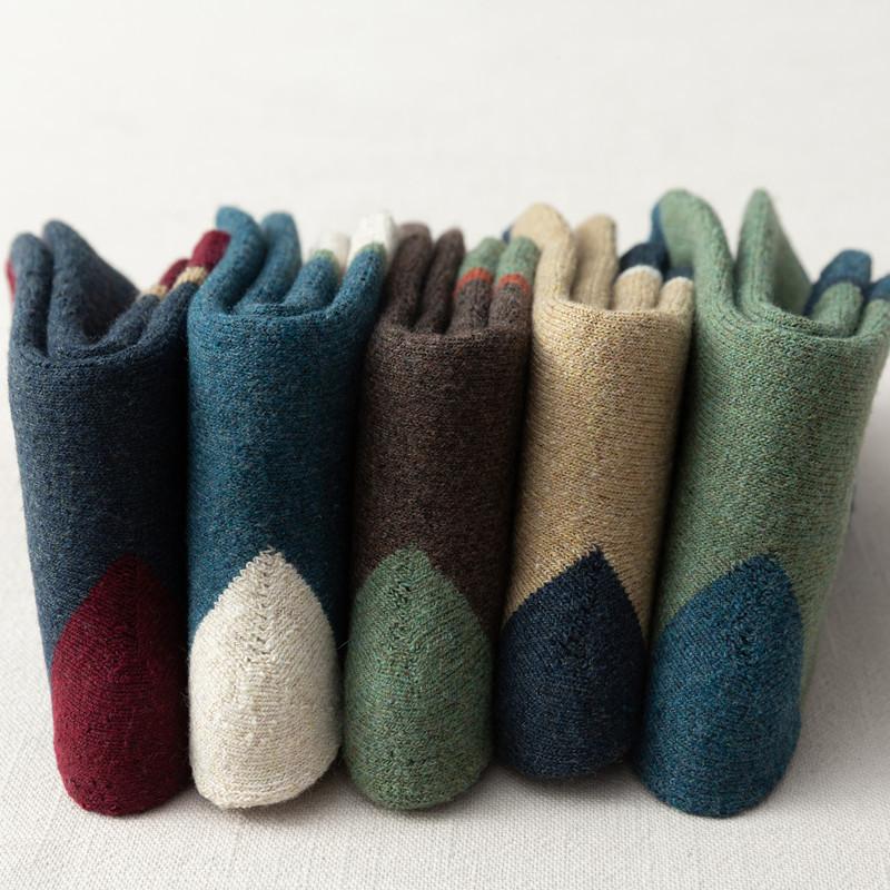 Новые 5 пар высококачественных мужских шерстяных носков, утепленные осенне-зимние теплые дышащие деловые махровые мужские длинные носки