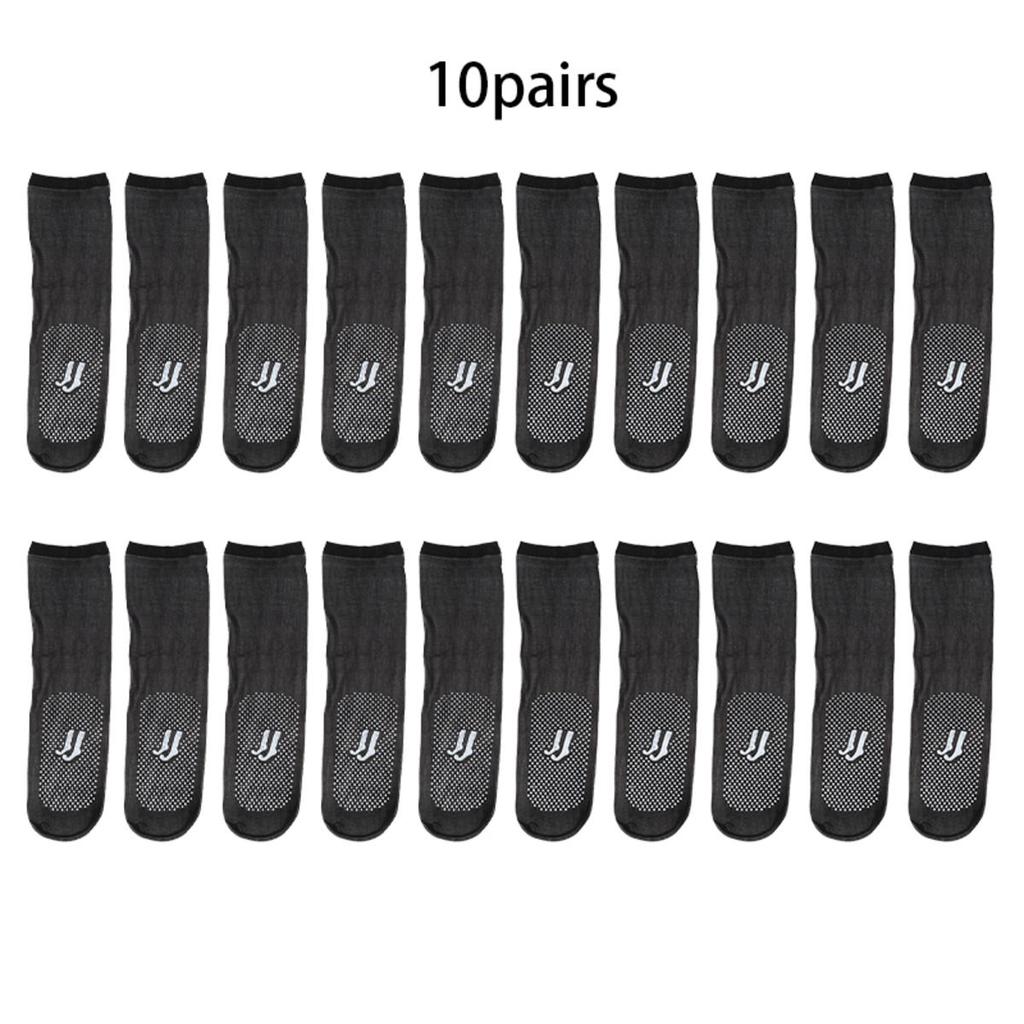 10 Pairs Ultra-thin Breathable Socks Women Non-slip Transparent Elastic Socks Ladies Summer Core Wire Short Ankle Socks