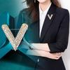 1/2Pcs Crystal Rhinestone Letter V Brooch Women English Alphabet Brooch Pin Corsage Unisex Collar Jewelry Clothes Bag Decor Gift