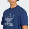 Adidas Футболка Originals Adicolor Trefoil Tee Outline, удобная, приятная для кожи, универсальная, с круглым вырезом и коротким рукавом, мужские топы, темно-синего цвета JP1089