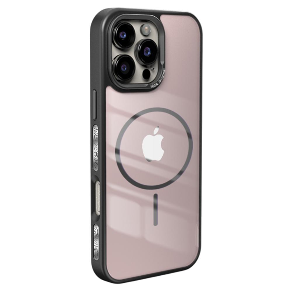 For iPhone 16 Pro Max Case Compatible with MagSafe Metal Lens Frame TPU+Acrylic Phone Back Cover