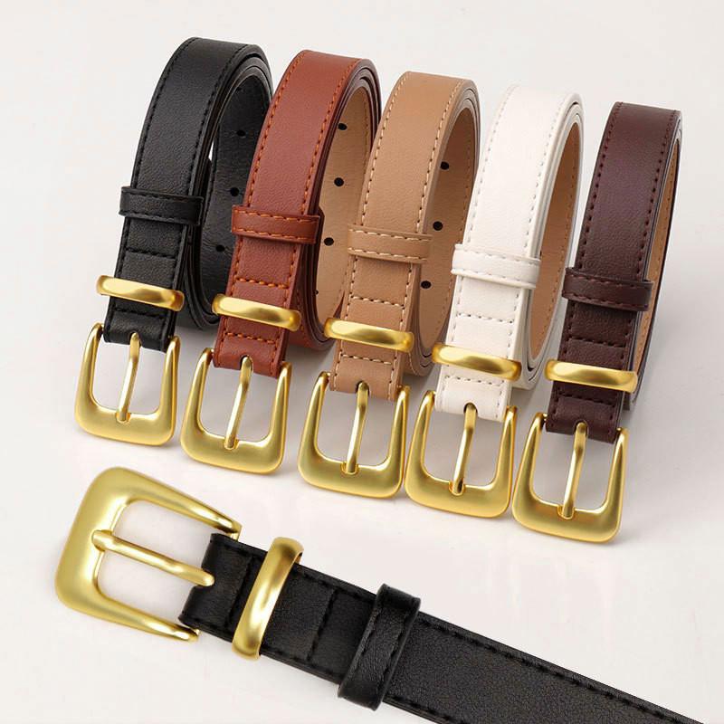 Stylish Faux Leather Belt For Women With Alloy Pin Buckle Elegant Casual Waist Accessory