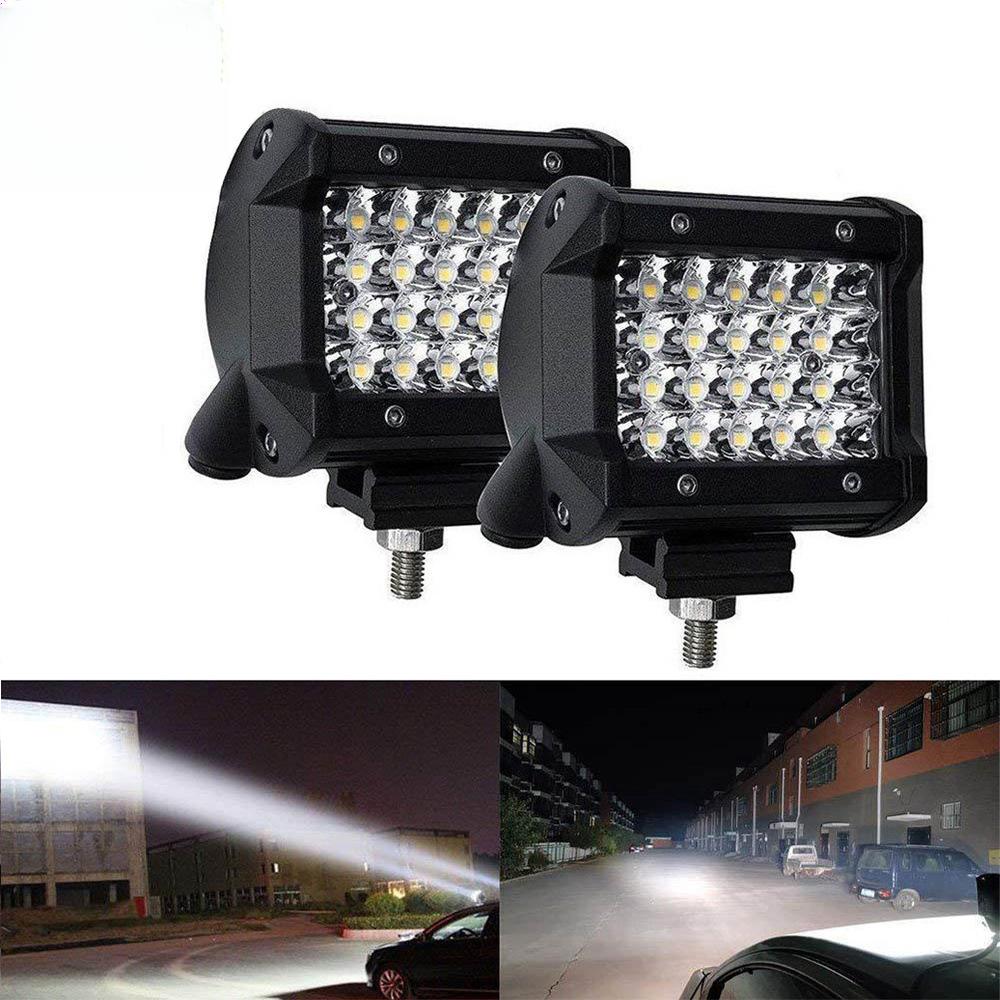 Outer 4 Rows of Light Beads Highlight Strip Light 72W 4-inch Super Bright Work Light, Off-road Vehicle Modification Light