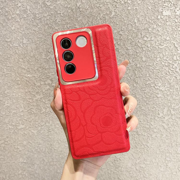 Подходит для чехла для телефона VivoX200 Камелия Полная упаковка S20PRO Кожаный с тиснением X100spro Чехол с защитой от падения