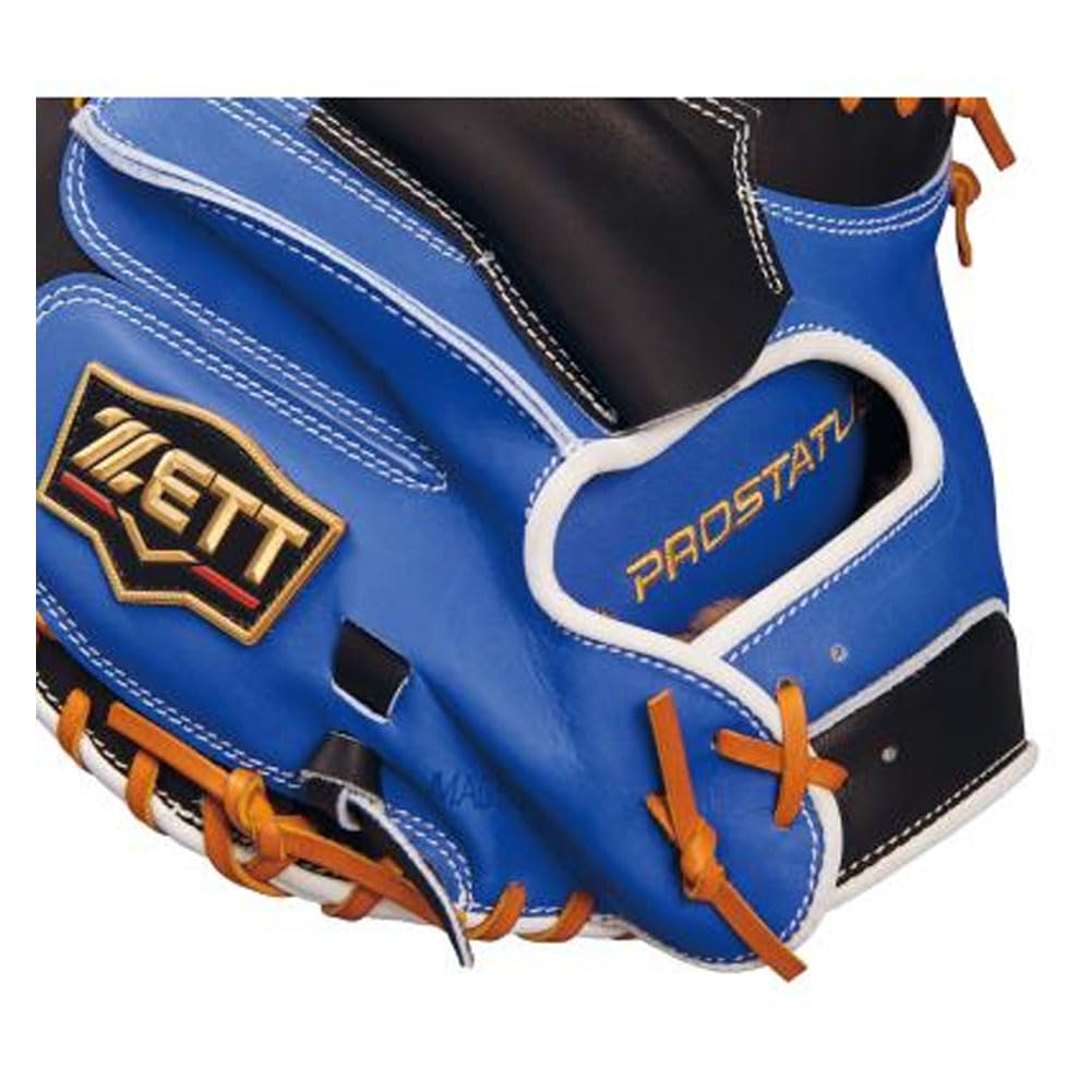ZETT Pro Status Soft Baseball Mitt for Second and Blue Small Made in BRCB30962T Catcher's Shortstop, Black/R (1925), Size, Japan,
