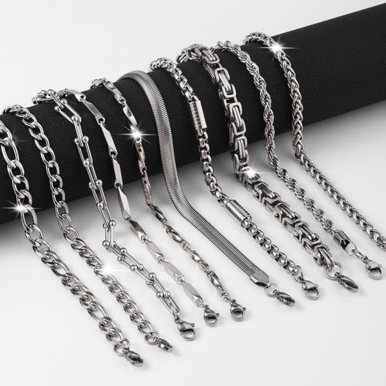 Мужской браслет с толстой полой цепочкой и карабином, однотонная полированная нержавеющая сталь, витая цепочка в стиле панк для уличных клубных вечеринок