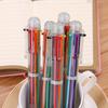 10pcs Creative Transparent 6-color Ballpoint Pen Cute Stationery Multi-color Pen Oil Pen Color Ballpoint Pen