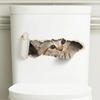 Cute Cat 3D Cracked Toilet Sticker Wall Stickers Fridge Car Seat DIY Living Bath Room Home Decor Wallstickers Bedroom