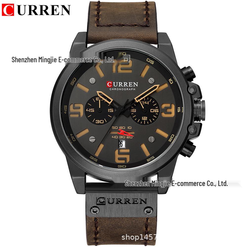 CURREN 8314 Мужские многофункциональные водонепроницаемые кварцевые часы-хронограф