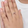 Red Garnet Tiny Stacking Ring, 925 Sterling Silver Jewelry, Minimalist Statement Ring for Women