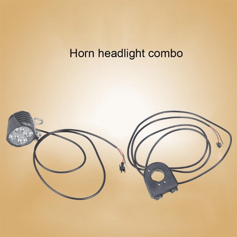 2-в-1 Электрический велосипедный фонарь Ударопрочный Светодиодный фонарь для электровелосипеда Передний фонарь с гудком Отличная производительность