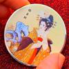 Chinese ancient beauty Diao Chan silver plated painted commemorative medal, Princess Yang Yuhuan coin, 45mm commemorative coin