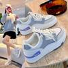 Women's Non-slip Sneakers Lace-Up Platform Sneakers Lace-Up Breathable Comfortable Running Walking Shoes Mesh Faux Leather Flat Tennis Sport Shoes