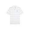 Team Logo Letter Print Contrasting Stripe Comfortable Breathable Loose Casual Short Sleeve Polo Shirt Men Tops White 627122-02