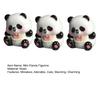 3 Pcs Mini Panda Figurines, Cute Resin Panda Fairy Garden Accessories, Cartoon Tiny Animals Cake Topper for DIY Craft, Aquarium, Car