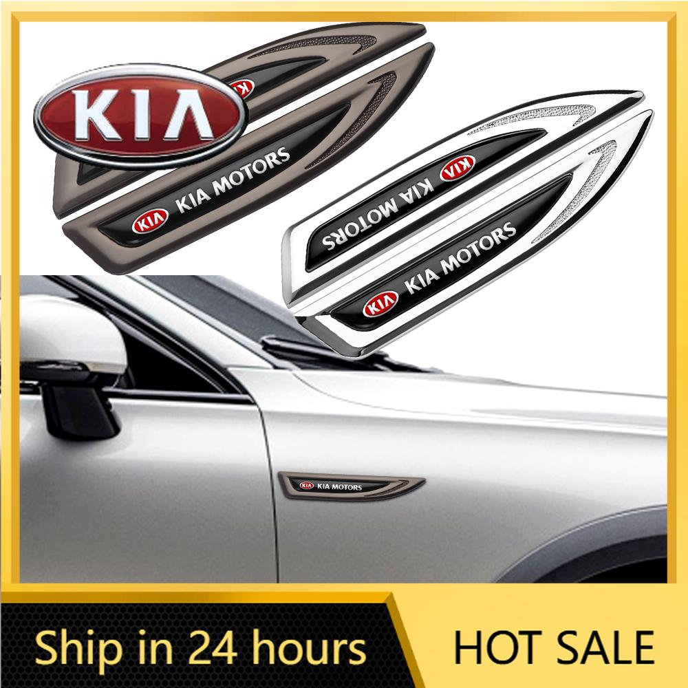 2026 Hot Car Sticker 2Pcs Car Styling Side Door Body Fender Knife Badge Metal Stickers Decoration For Kia Sportage 3 Rio K2 Ceed