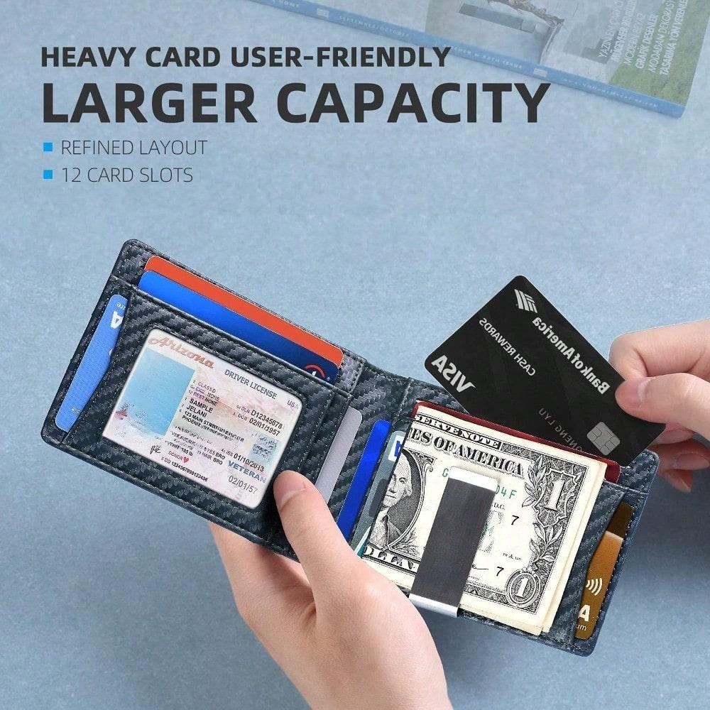 Кошелек для карт Антикража Щетка RFID Мужской Зажим для долларов Держатель для карт Кошелек