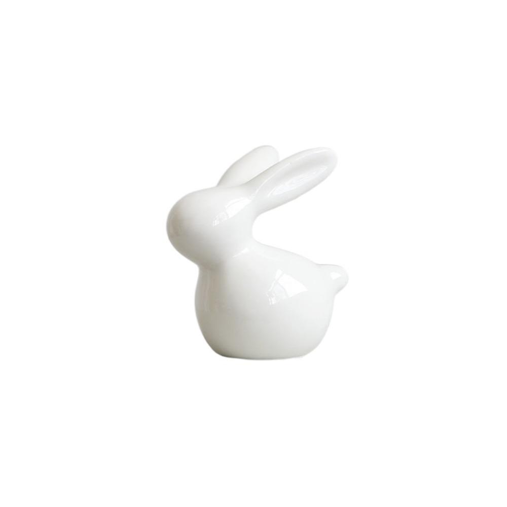 Cute Bunny Statue Simple Rabbit Model Micro Landscape Animal Sculpture  Cabinet