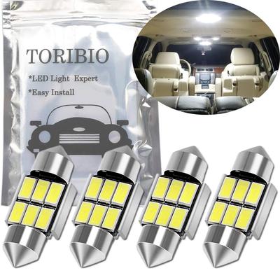 TORIBIO 4 шт. Неполяризованная автомобильная лампа T10x31 мм 6SMD LED Салонная лампа Фестон 6418 C5W 1.25