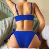 Сексуальное бикини на бретельках с v-образным вырезом и открытой спиной, завязанный бюстгальтер с высокой талией, трусы, купальник, пляжная одежда