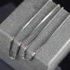S925 Sterling Silver Necklace 2 .0mm Hollow Double Box Chain Classic Fashion Clavicle Chain Hip Hop Ins Neutral Boutique Jewelry