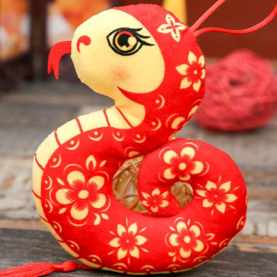 Chinese Style Snake Plush Doll Year of The Snake Mascot Toy Cute Zodiac