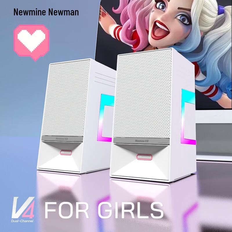 NEWMINE V4 Bluetooth 5.3 RGB Desktop Speakers CN plug (adapter included)