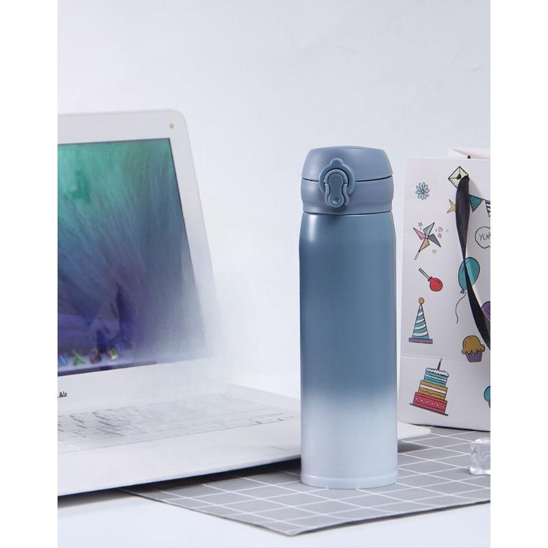 304 Stainless Steel Gradient Bounce Vacuum Thermos Cup Outdoor Portable Lock Water Cups for Male and Female Students.