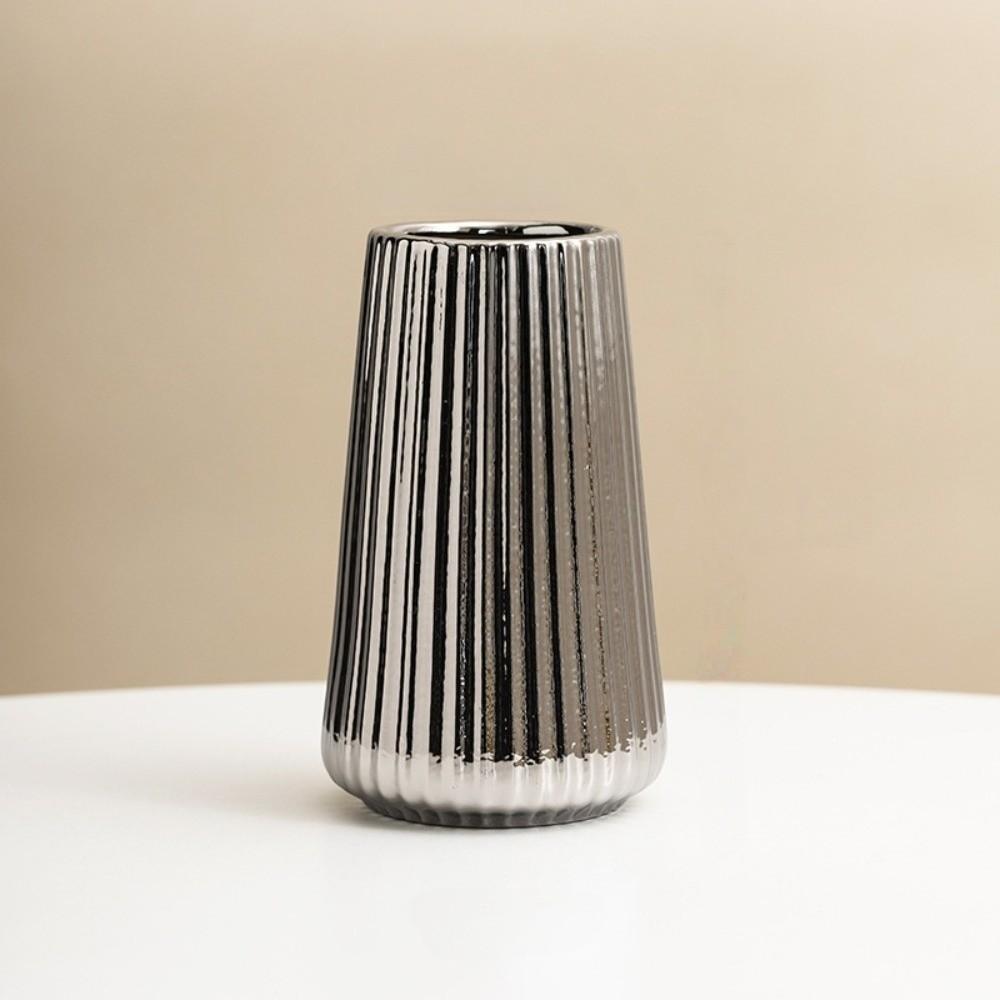 Decorative Flowerpot Floral Arrangement Tabletop Decor Ceramic Electroplated Vase Living Room