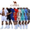 Summer Embroidered Men's Trendy Solid Color Polo Cardigan Casual Short Sleeve Shorts Set Plus Size Set