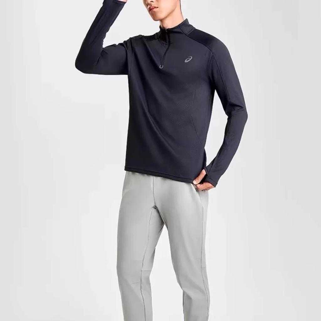 Asics Футболка с длинным рукавом с логотипом для улицы, повседневная, мужская, черная 2011D211-001