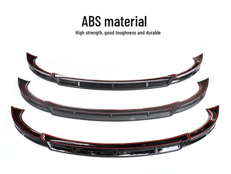 Carbon Fiber Body Kit for Tesla Model Y: Front Lip, Side Skirts, Rear Spoiler.