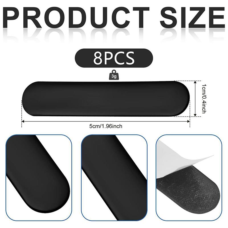 Черный набор утяжеляющих лент для пиклбола - Самоклеящиеся свинцовые ленты для ракеток для пиклбола, тенниса и гольфа