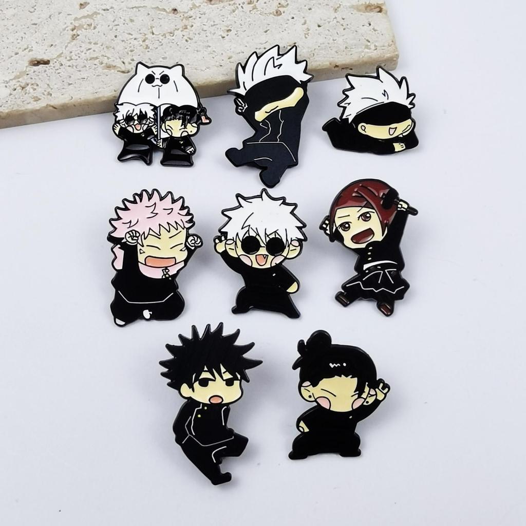 Милая Брошь-значок из сплава с персонажем Jujutsu Kaisen - Аниме значок для одежды, рюкзаков и студенческих аксессуаров.