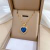 Темпераментное ожерелье из нержавеющей стали с подвеской в виде сердца и циркония для женщин и девочек, изящная цепочка для ключицы, ювелирные изделия, подарки на день рождения